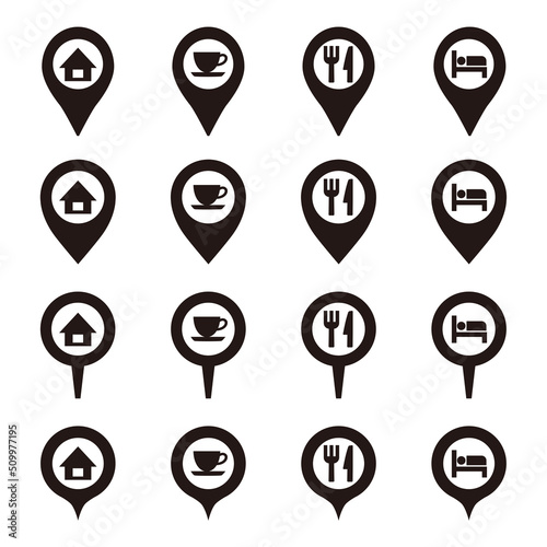 Map pin icon set