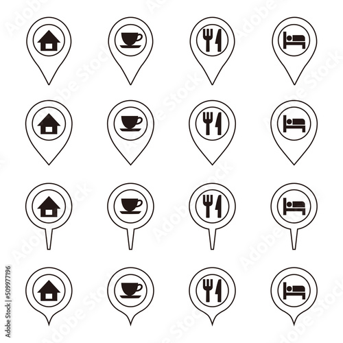 Map pin icon set