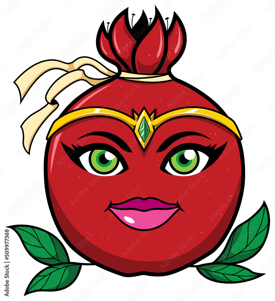 Obraz premium Pomegranate Superhero Mascot