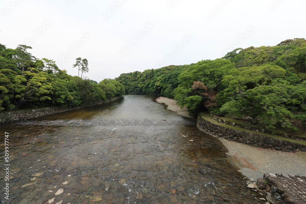 伊勢神宮 五十鈴川の清流 伊勢神宮 五十鈴川の清流