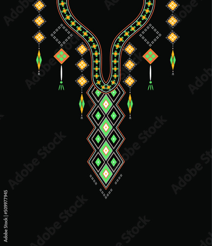 Geometric oriental pattern ethnic traditional necklace embroidery designs for men fashion backgrounds, wallpapers, clothes and wraps.