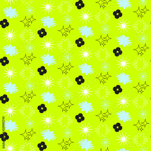 seamless pattern with flowers and shapes