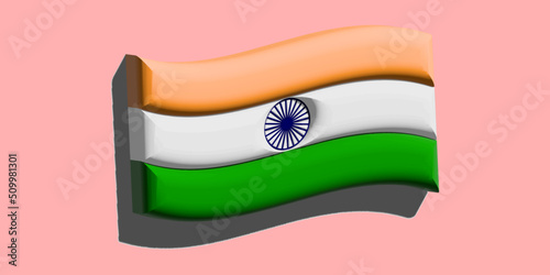 indian 3d country flag icon with shadow
