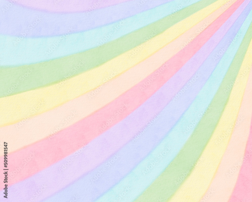 水彩風パステルカラー虹色の背景素材（斜め）