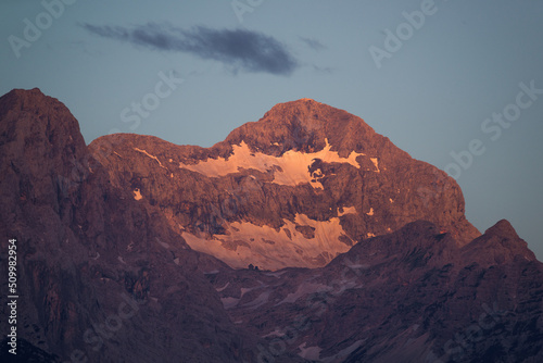 Sunrise over Triglav mountain