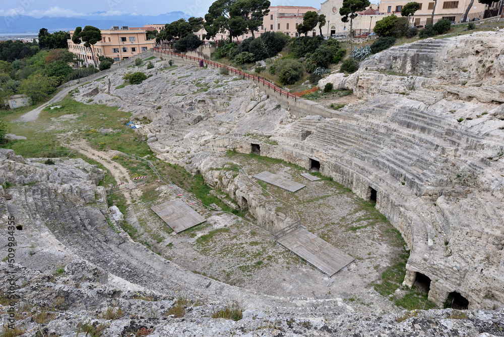Naklejka premium ROMAN AMPHETHEATRE IN CAGLIARI ON THE ISLAND OF SARDINIA