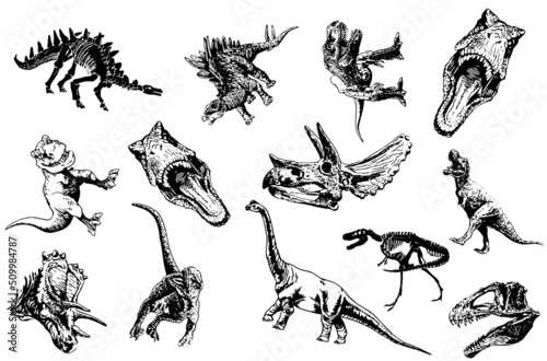 Graphical stylish cover with dinosaurs on white background, vector illustration for background, printing books and design . Fashion pattern,kids template  