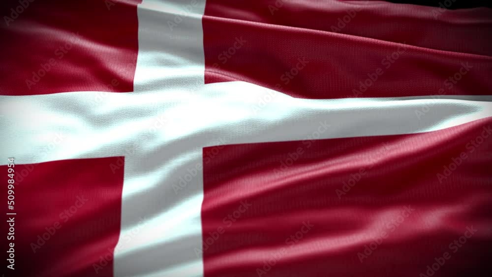 Denmark Flag Realistic Loop Animation Denmark Flag Realistic Loop Animation