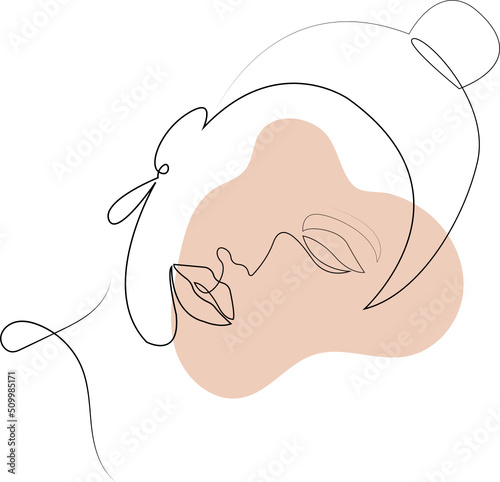 woman hand drawn line art