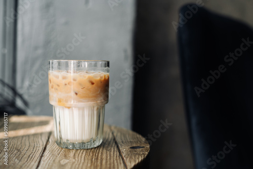 cup of coffee on wooden background, relax time, latte	 photo