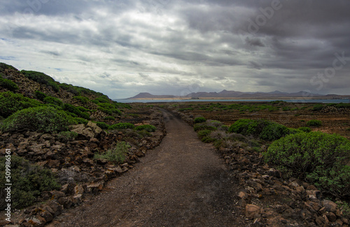 desert landscape in volcanic island.Canary Islands, Spain
