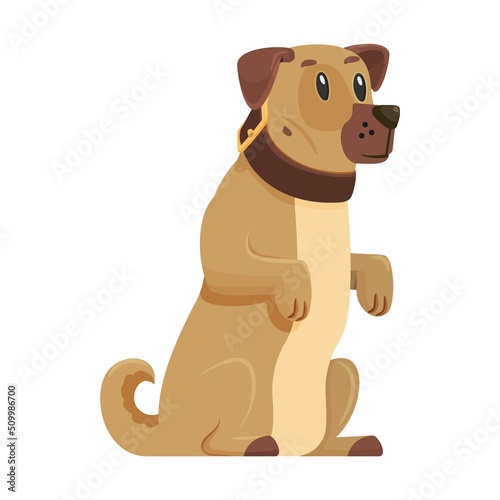 Cute dog, cartoon style, flat modern design.