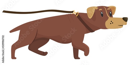 Cute dog, cartoon style, flat modern design.