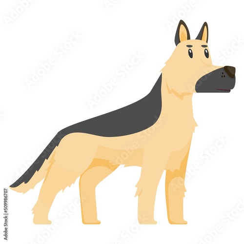 Cute dog, cartoon style, flat modern design.