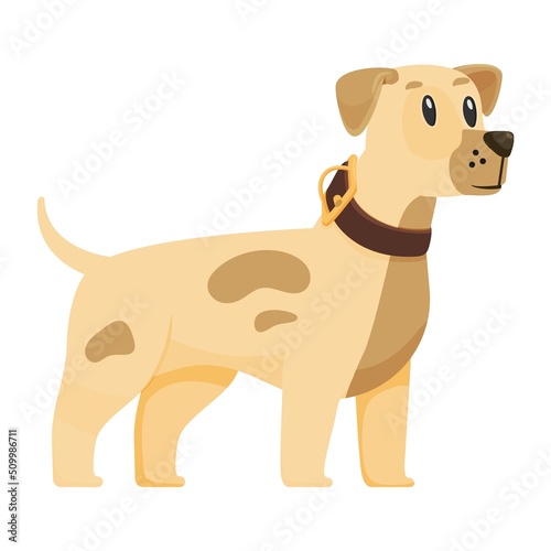 Cute dog, cartoon style, flat modern design.