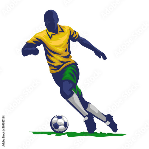 Soccer Player playing the ball