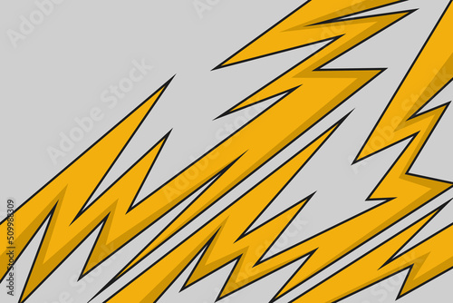 Abstract background with yellow spikes and zigzag line pattern and with some copy space area