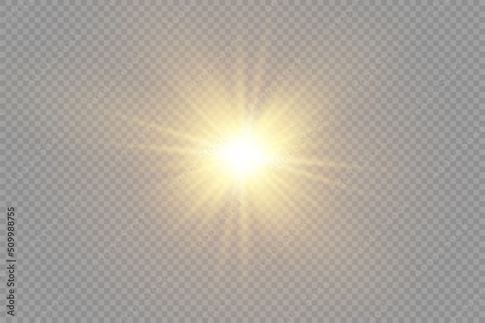 Bright yellow star burst, golden light effect.