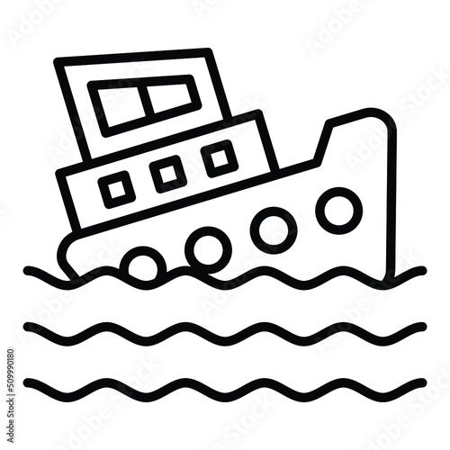 Boat Sink Icon Style