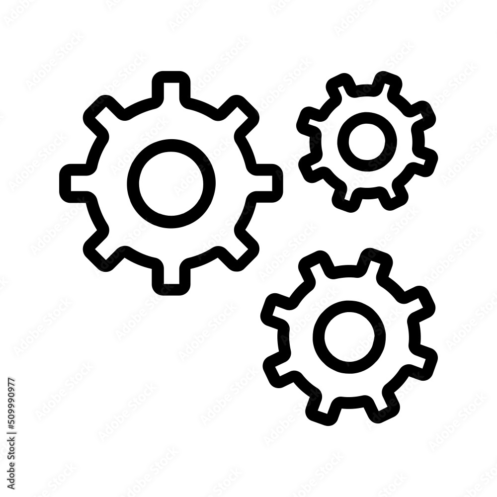 Black line icon for Gear