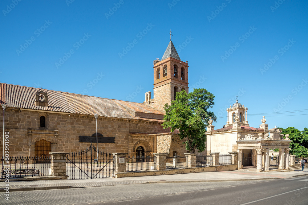 View at the Basilika of Santa Eulalia in the streets of Merida - Spain