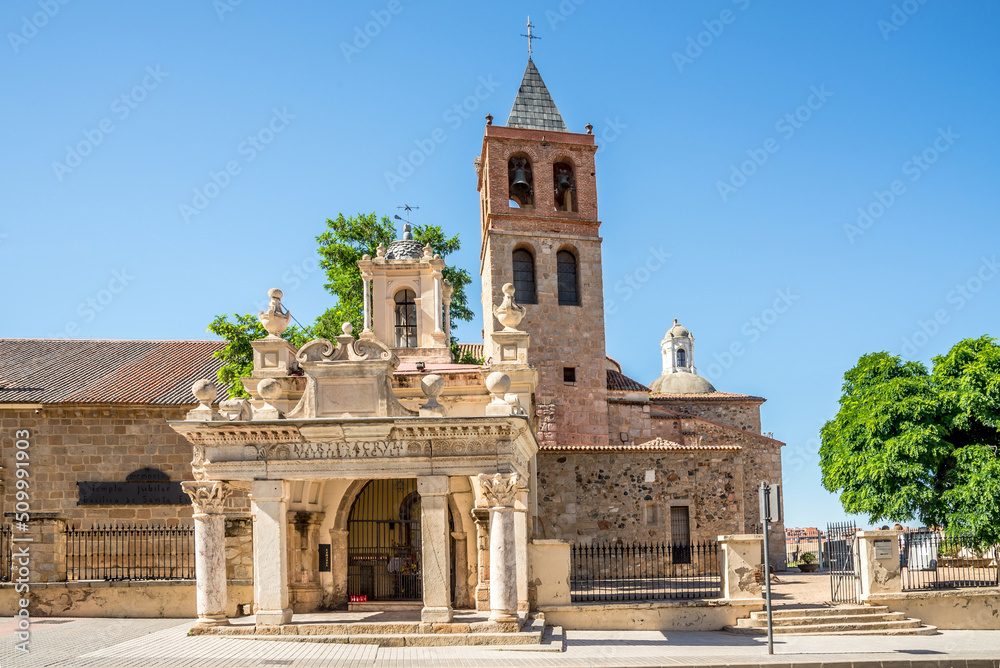 View at the Basilika of Santa Eulalia in the streets of Merida - Spain