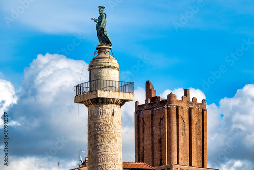 Trajan Column and Torre delle Milizie