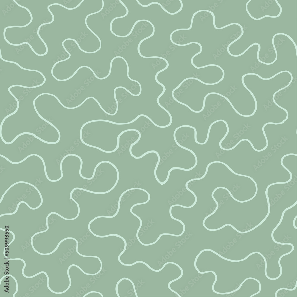 Seamless pattern with hand drawn curves