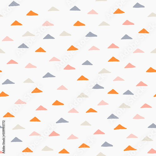 Seamless minimalistic pattern with color triangles