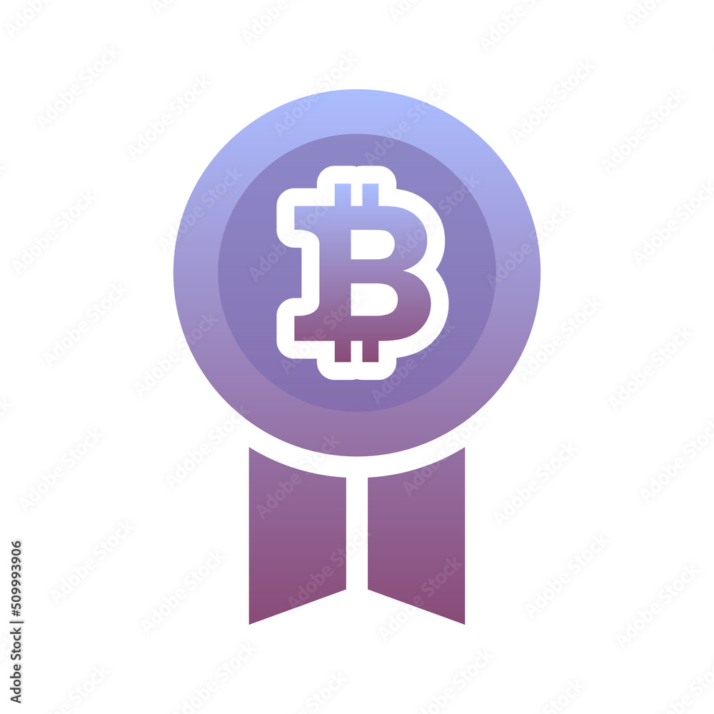 medal bitcoin logo gradient design template icon medal bitcoin logo gradient design template icon