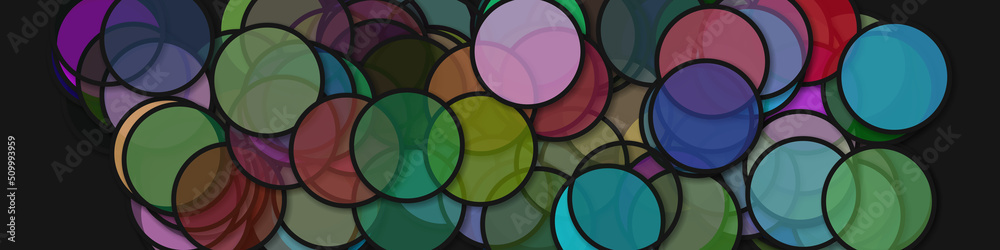 Fototapeta premium Circles with shadows generative art background art illustration