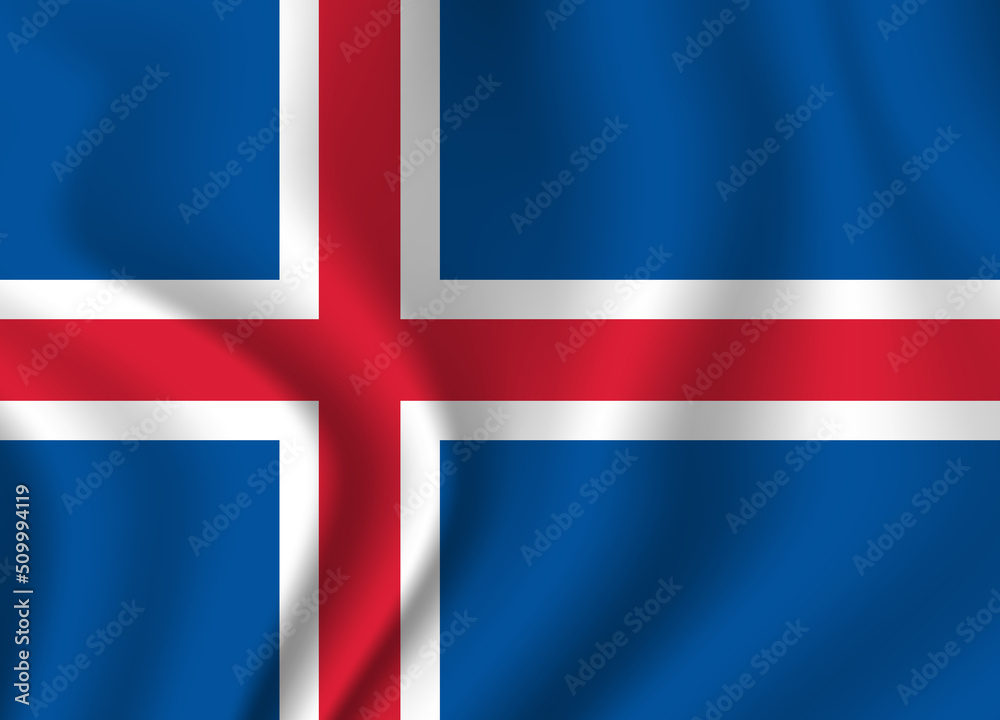 Fototapeta premium Flag of Iceland. Icelandic national symbol in official colors. Template icon. Abstract vector background