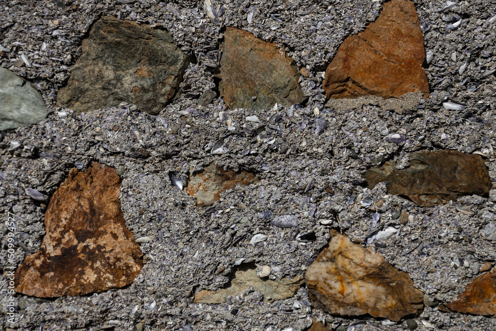 Rock surfaces in close-up photography, background for graphic designers, full of colors and details, Ireland