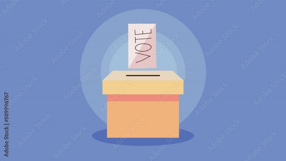 vote election day card in hurn animation