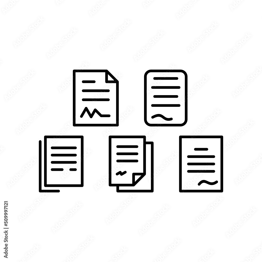 Contract Icon Set Vector Symbol Design Illustration
