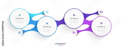 Vector Infographic label design template with icons and 4 options or steps. Can be used for process diagram, presentations, workflow layout, banner, flow chart, info graph.
