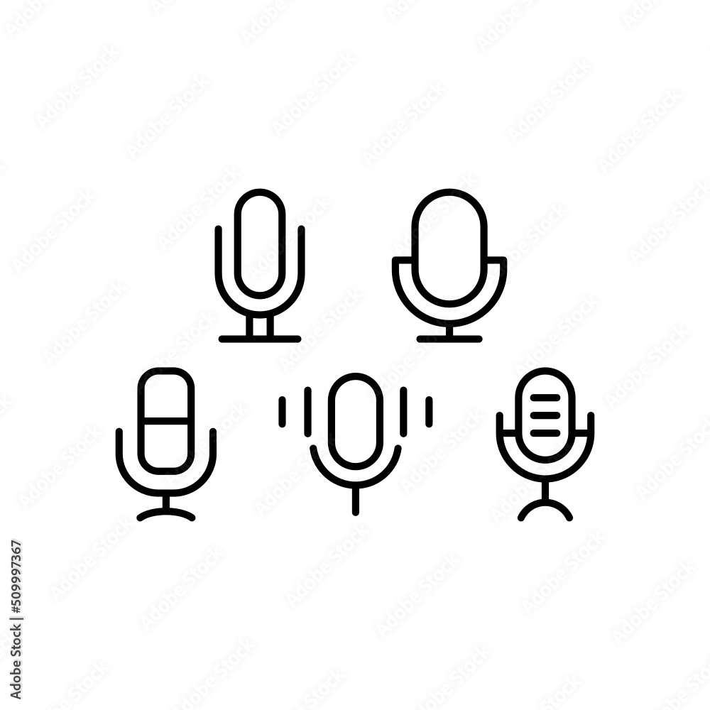 Microphone Icon Set Vector Symbol Design Illustration Microphone Icon Set Vector Symbol Design Illustration