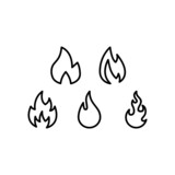 Fire Icon Set Vector Symbol Design Illustration