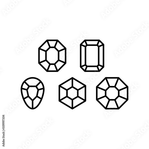 Jewel Icon Set Vector Symbol Design Illustration