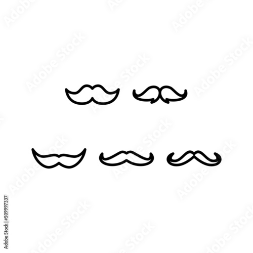 Mustache Icon Set Vector Symbol Design Illustration