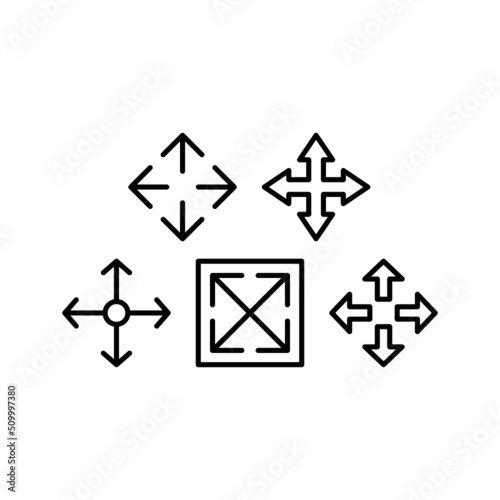Move Icon Set Vector Symbol Design Illustration