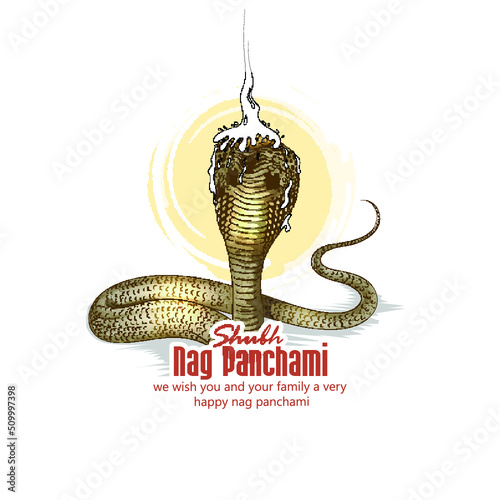 
creative hand drawn illustration of Nag Panchami vector,poster,with abstract background.

