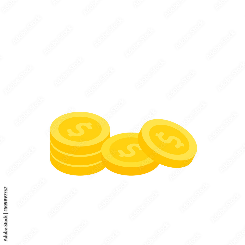 Vector dollar bank note and coin, icon illustrations and vector Vector dollar bank note and coin, icon illustrations and vector