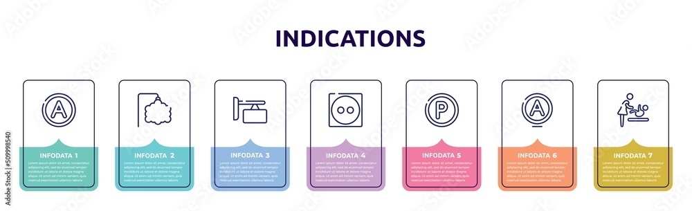 indications concept infographic design template. included any solvent, ornamental, store board, dry medium heat, p inside a circle, null, babysitter and child icons and 7 option or steps. indications concept infographic design template. included any solvent, ornamental, store board, dry medium heat, p inside a circle, null, babysitter and child icons and 7 option or steps.