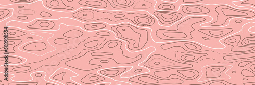 Seamless pattern with abstract contour lines on pink background. Contemporary minimal repeat vector texture, great for packaging, fabrics, textile, home decor, wallpaper, apparel design and more.