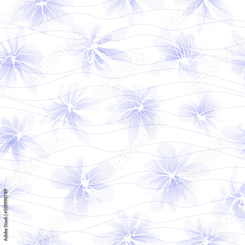 Seamless pattern with hand drawn flowers. Scribbles. Free hand. Vector illustration. © yulanaom