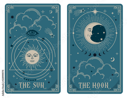 Tarot cards sun and moon, Celestial Tarot Cards Basic witch tarot