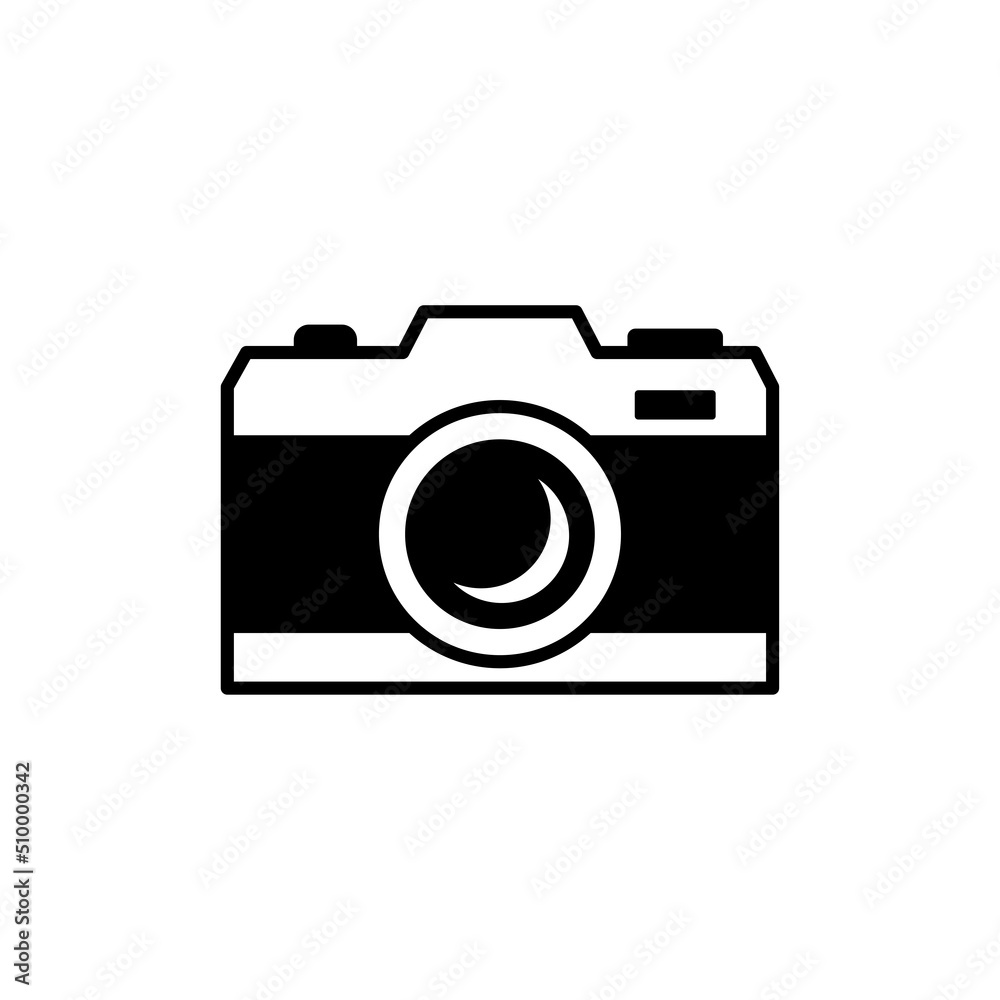 Camera Icon Vector Isolated on White Artboard
