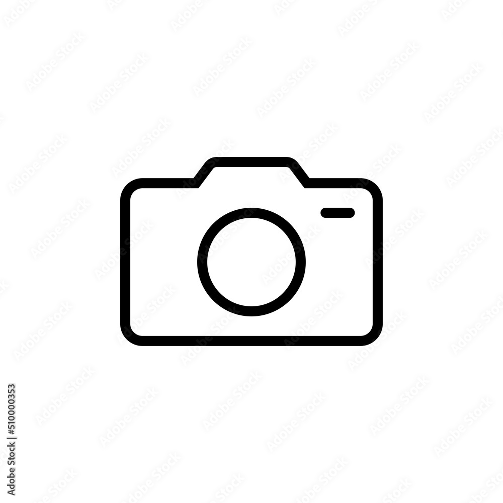 Camera Icon Vector Isolated on White Artboard