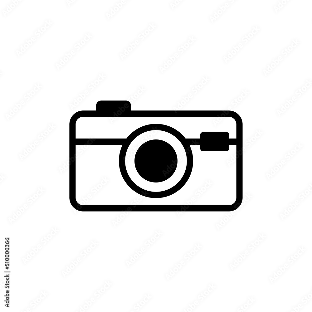 Camera Icon Vector Isolated on White Artboard